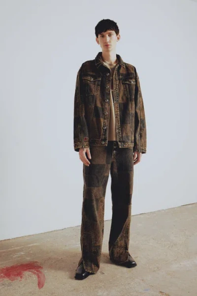 Pcfg Your *itch Colorblocked Denim Pant In Brown