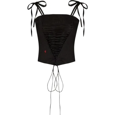 Pcfg Women's Black Your Itch Corded Top