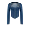 Pcfg Your *itch Corset Denim Corset Top In Blue