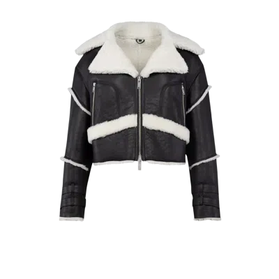 Pcfg Your *itch Furry Leather Jacket In Black