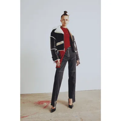 Pcfg Your *itch Furry Leather Jacket In Black