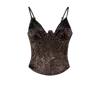 Pcfg Women's Black / Brown Your Itch Kangaroo Corset Top - Leopard In Brown