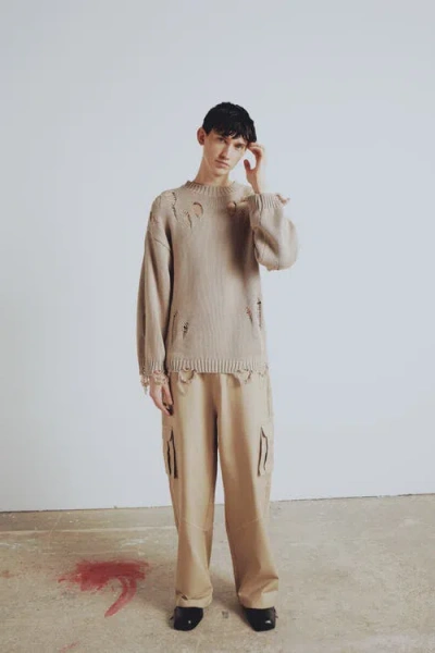 Pcfg Your *itch Ripped Knit Sweat In Neutral