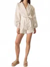 P.cill Aire Linen Romper In Ivory In White