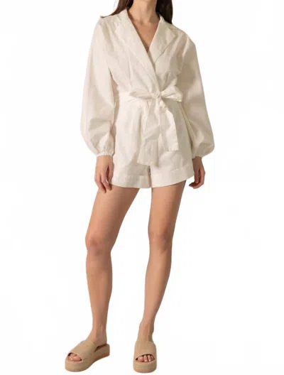 P.cill Aire Linen Romper In Ivory In White