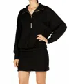 P.cill Butter Modal Black Zip Up Long Sleeve Top In Black