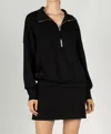 P.cill Butter Modal Black Zip Up Long Sleeve Top