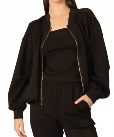 P.cill Butter Modal Bomber Jacket In Black In Brown