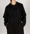 P.cill Butter Modal Cropped Hoodie In Black In Black