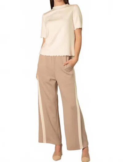P.cill Butter Modal Double Side Stripe Pants In Taupe In Brown