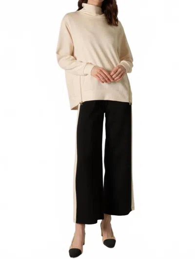 P.cill Butter Modal Mock Neck Top In Eggshell In Neutral