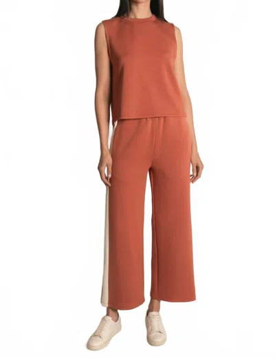 P.cill Butter Modal Single Side Stripe Pants In Dusty Rose In Brown