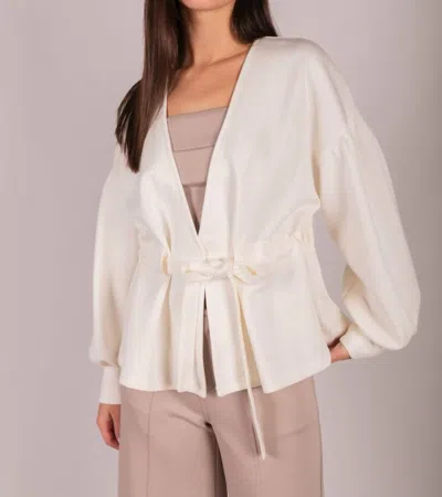 P.cill Butter Modal Wrap Cardigan In Ivory In Neutral