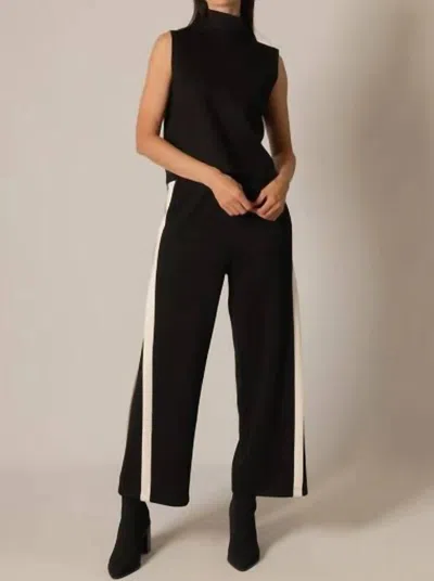 P.cill Clean Cut Mock Neck Modal Tank Top In Black