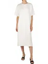 P.cill Cloud Modal Midi T-shirt Dress In Eggshell In White