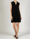 P.cill Collared Sleeveless Mini Dress In Black In Black