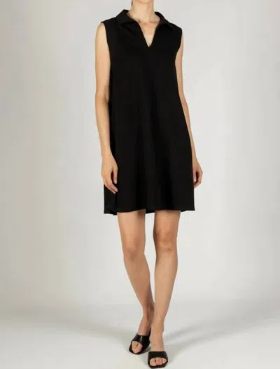 P.cill Collared Sleeveless Mini Dress In Black