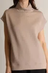 P.cill Elison Oversized Top In Taupe In Grey