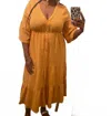 P.cill Gauze Maxi Dress In Honey In Gold