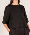 P.cill Hazel Overlap Back Top In Black In Black