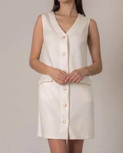 P.cill Isabel Tuxedo Dress In Ivory In Multi