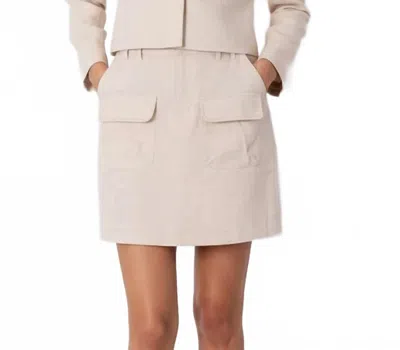 P.cill Linen Cargo Style Skort In Beige In Neutral