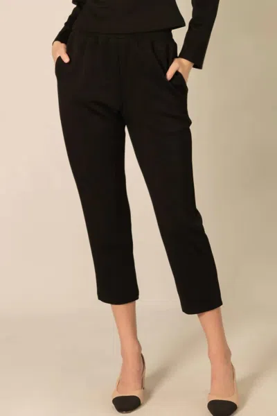 P.cill Lou Waist Band Ankle Pants In Black