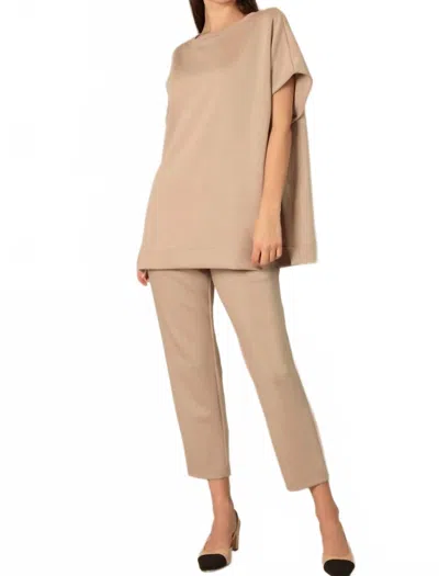 P.cill Lou Waist Band Ankle Pants In Taupe In Neutral