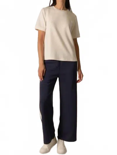 P.cill Lula Side Stripe Wide Leg Pants In Navy In Blue