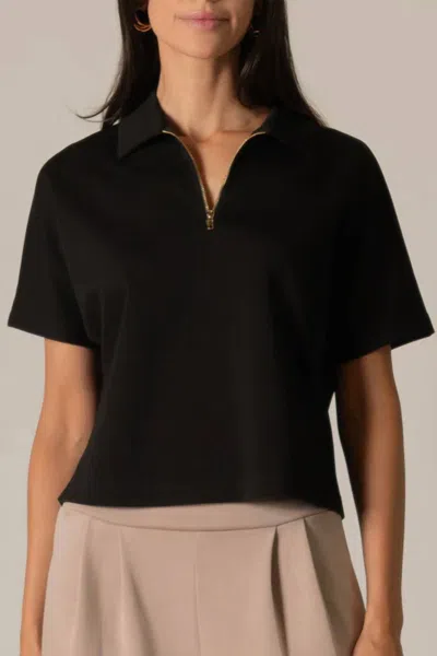 P.cill Millie Zip Up Top In Black