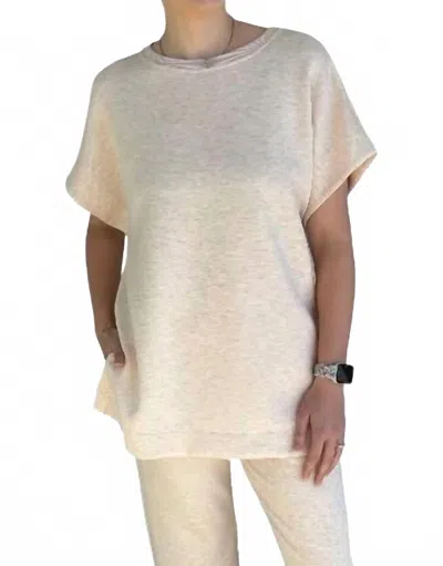 P.cill Modal Contrast Tunic Top In Oatmeal In Neutral