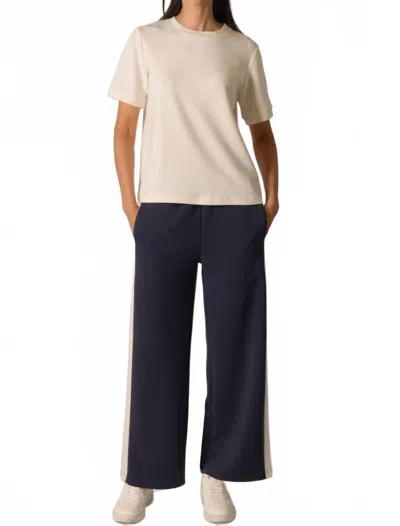 P.cill Modal Round Neck Short Sleeve Tee In Ivory In Neutral
