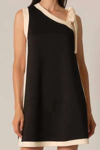 P.cill Monaco Bow Dress In Black/white