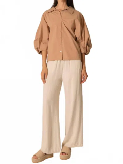 P.cill Monaco Wide Leg Pants In Natural In Neutral