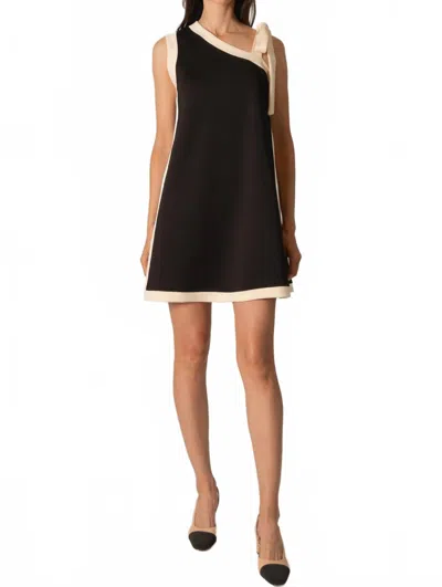 P.cill Phoebe Contrast Tie Strap Dress In Black/ivory