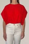 P.cill Poplin Top In Red In Red