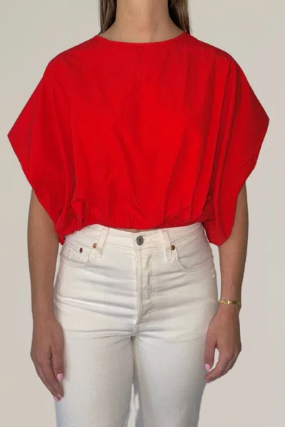 P.cill Poplin Top In Red