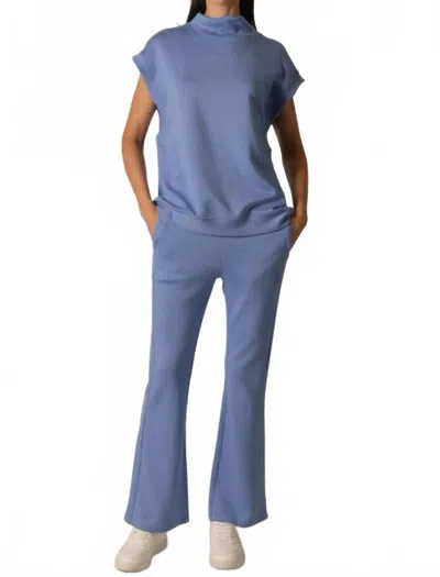 P.cill Rumi Fitted Flare Pants In Cornflower Blue