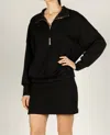 P.cill Butter Modal Black Zip Up Long Sleeve Top In Black