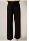 P.cill Side Stripe Wide Leg Pants In Black In Black