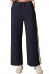 P.cill Side Stripe Wide Leg Pants In Navy In Blue