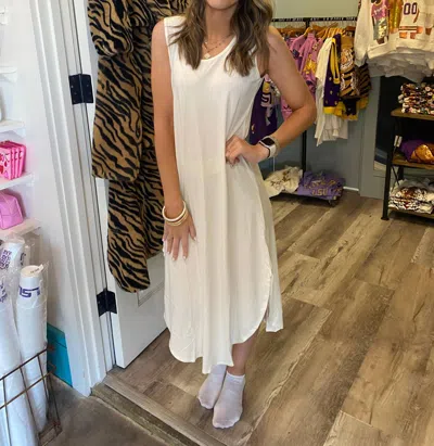 P.cill Sleeveless Midi Dress In Ivory In Neutral
