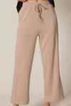 P.cill Tru Side Binding Wide Leg Pants In Taupe In Grey