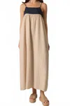 P.cill Two Toned Maxi Dress In Natural/navy In Neutral