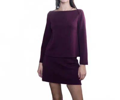 P.cill Vera Butter Modal Boat Neck Top In Port In Red