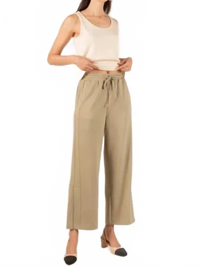P.cill Wide Leg Pants In Light Olive In Brown