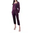 P.cill Women's Butter Modal Waist Band Ankle Pants In Purple In Purple