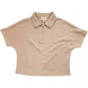 P.cill Women's Millie Zip Up Top In Taupe In Grey
