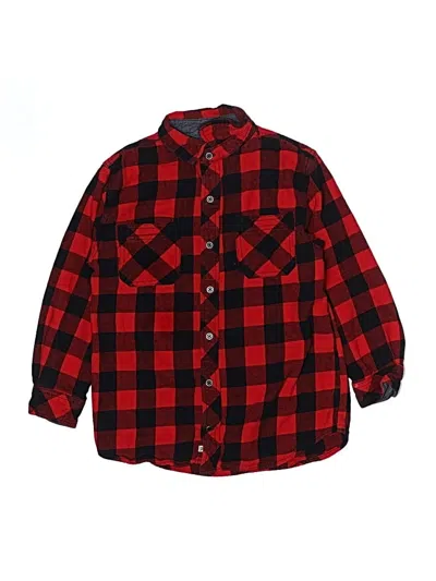 Pre-owned Pd&c Kids' Long Sleeve Button Down Shirt In Red