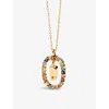 Pd Paola Initial D 18ct Yellow Gold-plated Sterling-silver And Semi-precious Stones Pendant Necklace In Gold
